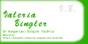 valeria bingler business card